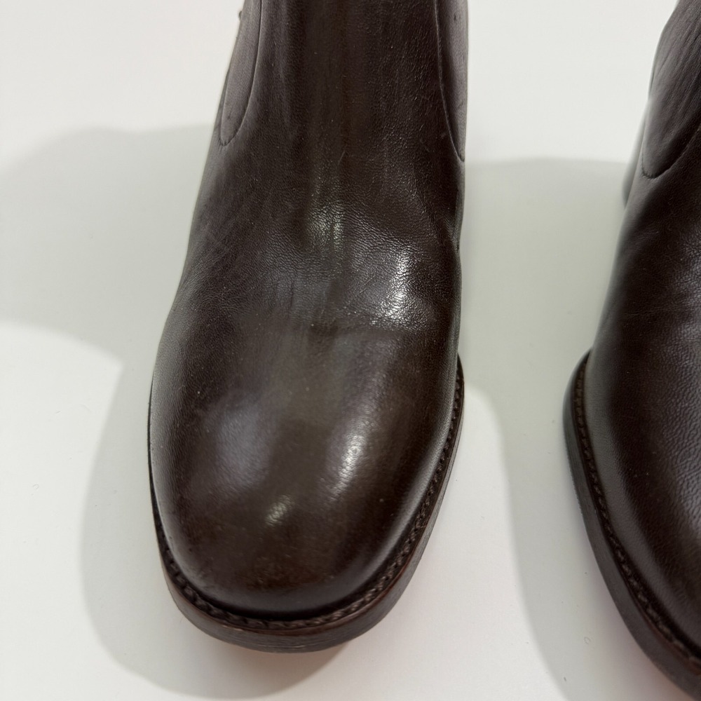 Johnston & Murphy Brown Leather Zip Up Ankle Bootie 2.75" Block Heel Sz 8M - Picture 4 of 16